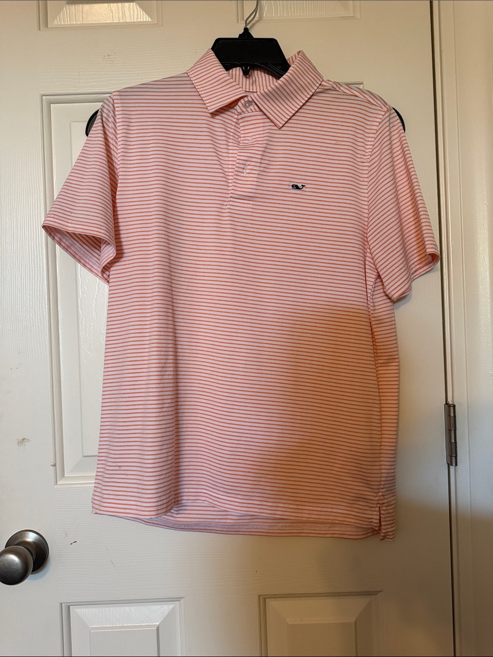 Vineyard Vines Pink and White Striped Polo